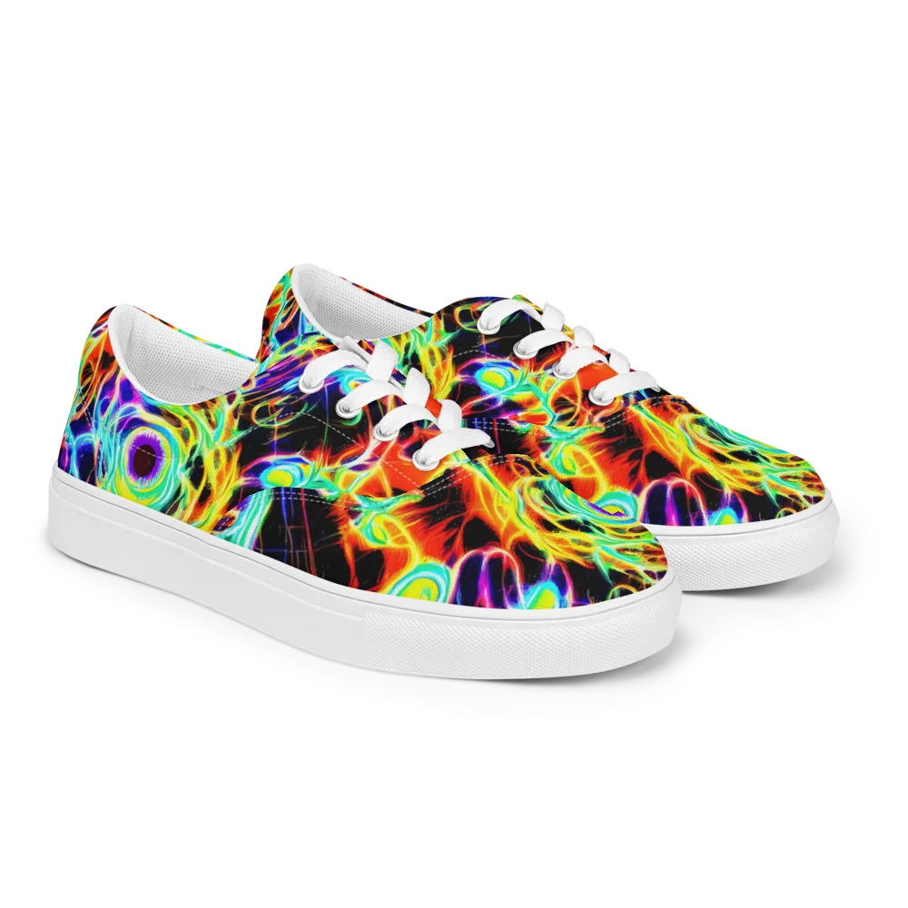 Nightflash on Men's Lace-Up Canvas Shoes — Right Front