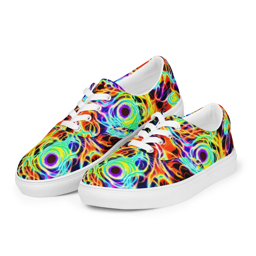 Nightflash on Men's Lace-Up Canvas Shoes — Left Front