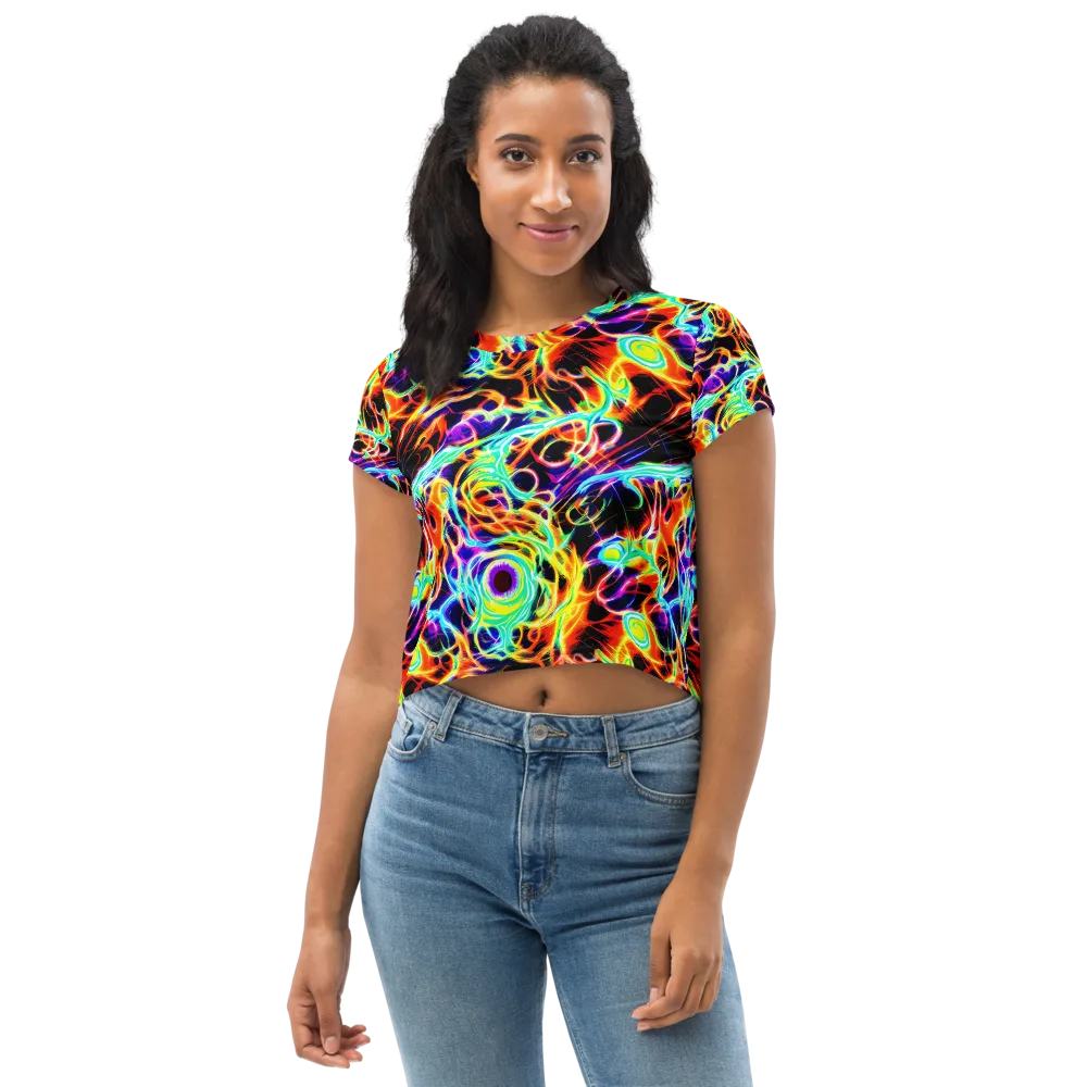 Nightflash on Crop Tee — Front