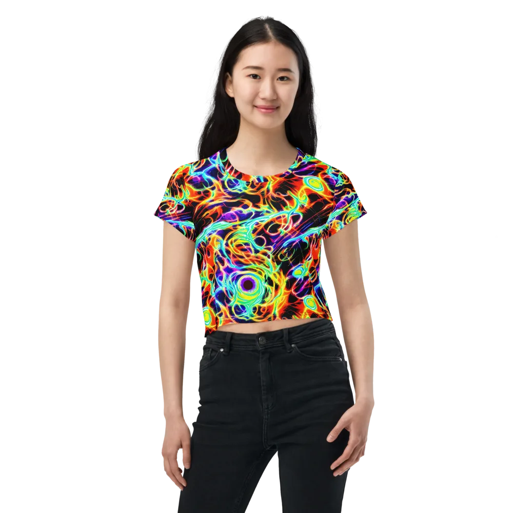 Nightflash on Crop Tee — Front