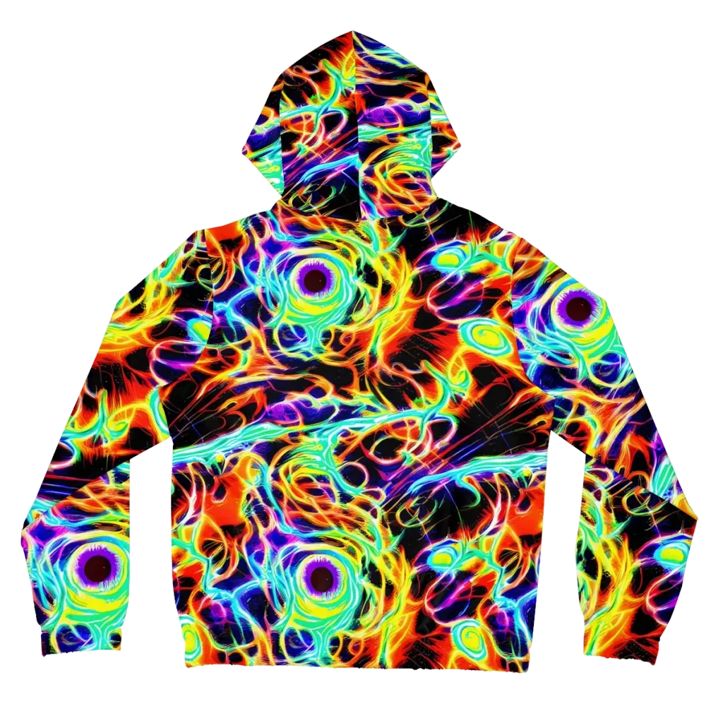 Nightflash on Women's Full-Zip Hoodie — Back