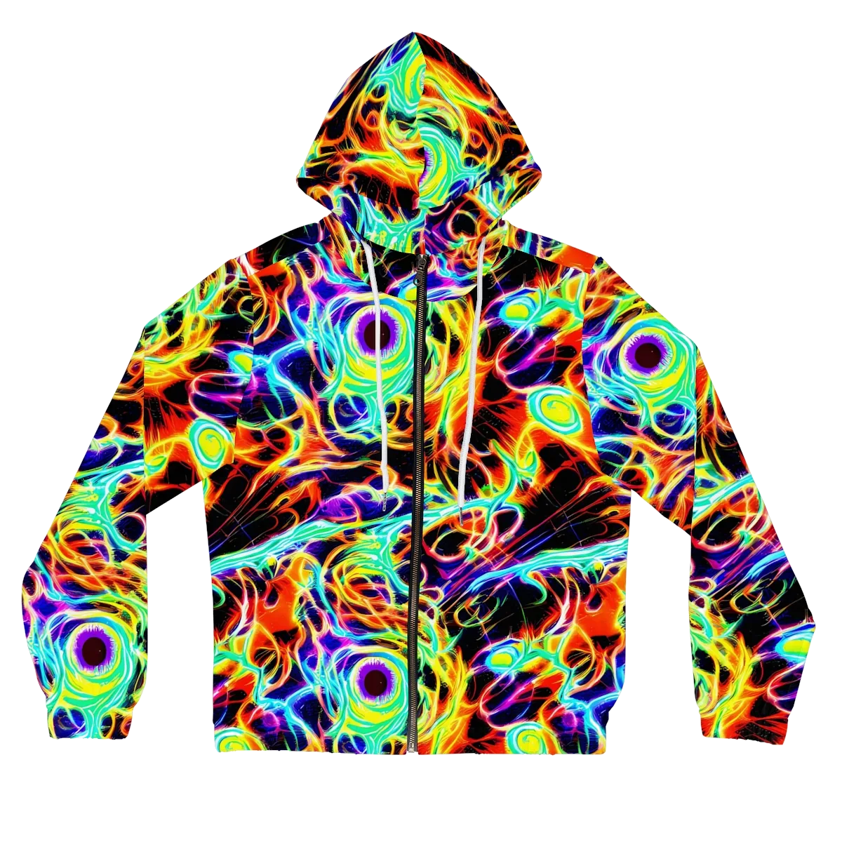 Nightflash on Women's Full-Zip Hoodie — Front