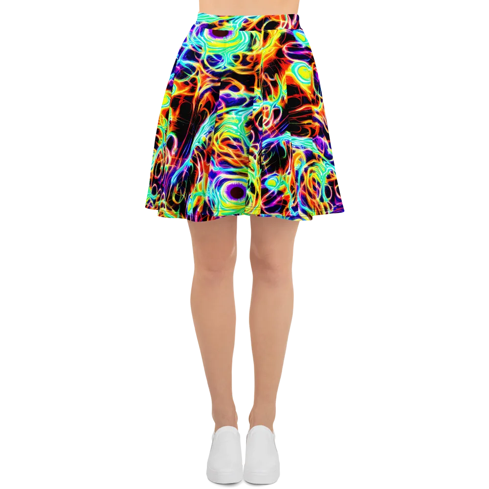 Nightflash on Skater Skirt — Front