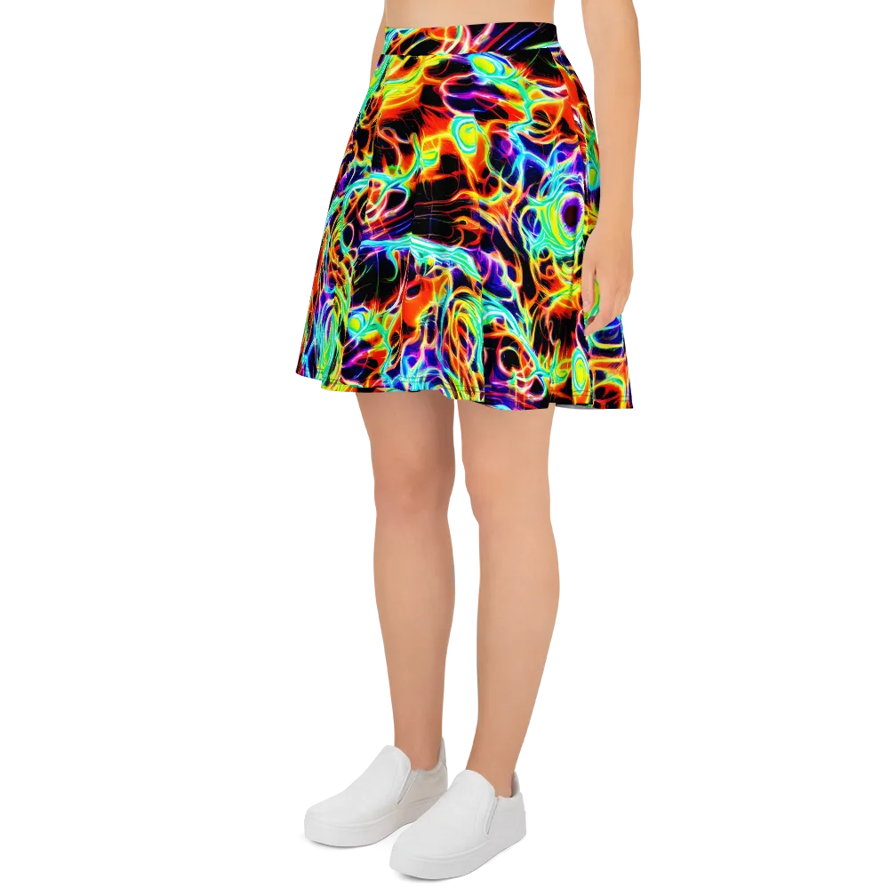Nightflash on Skater Skirt — Left