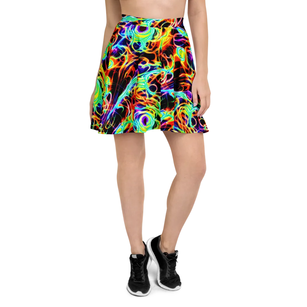 Nightflash on Skater Skirt — Front