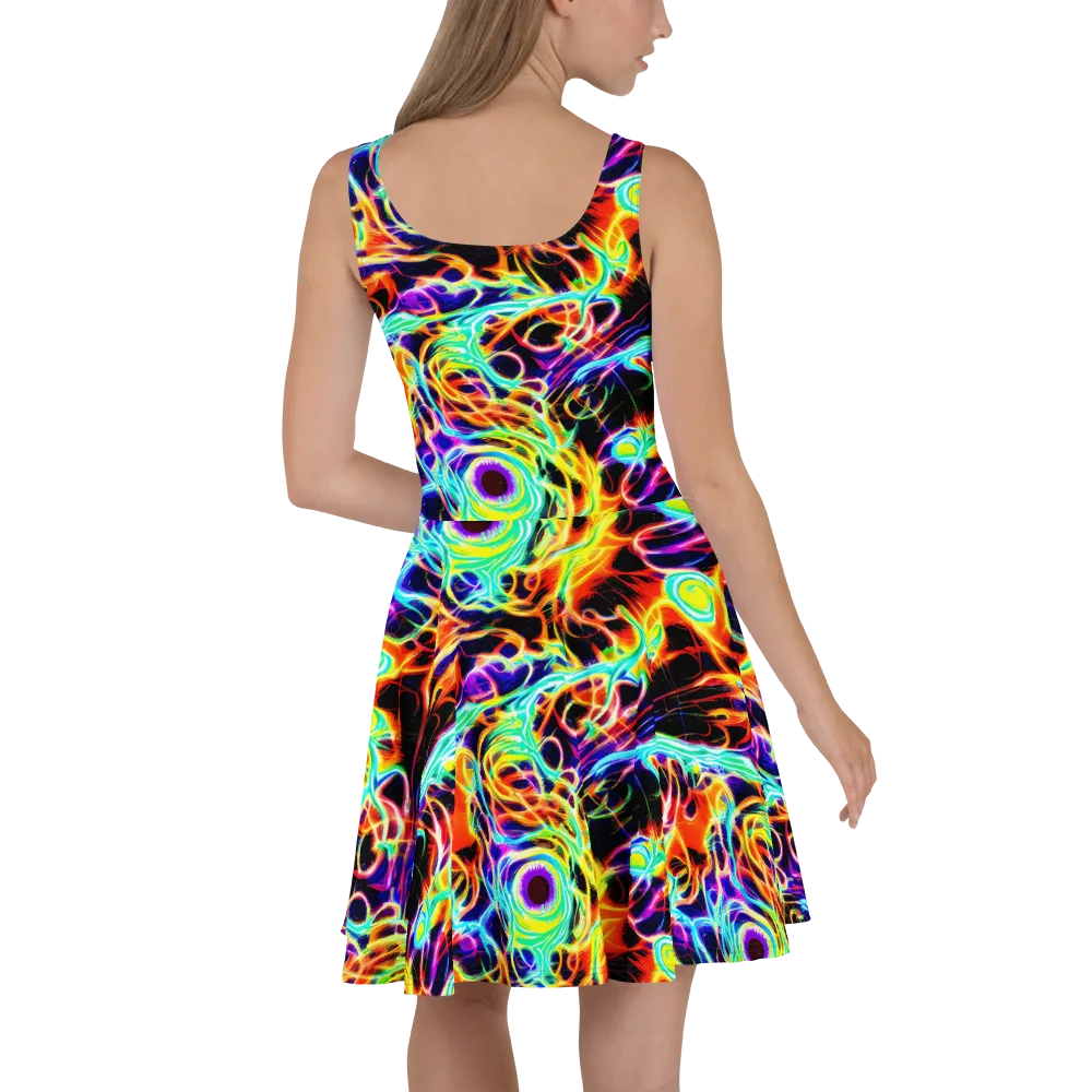 Nightflash on Skater Dress — Back