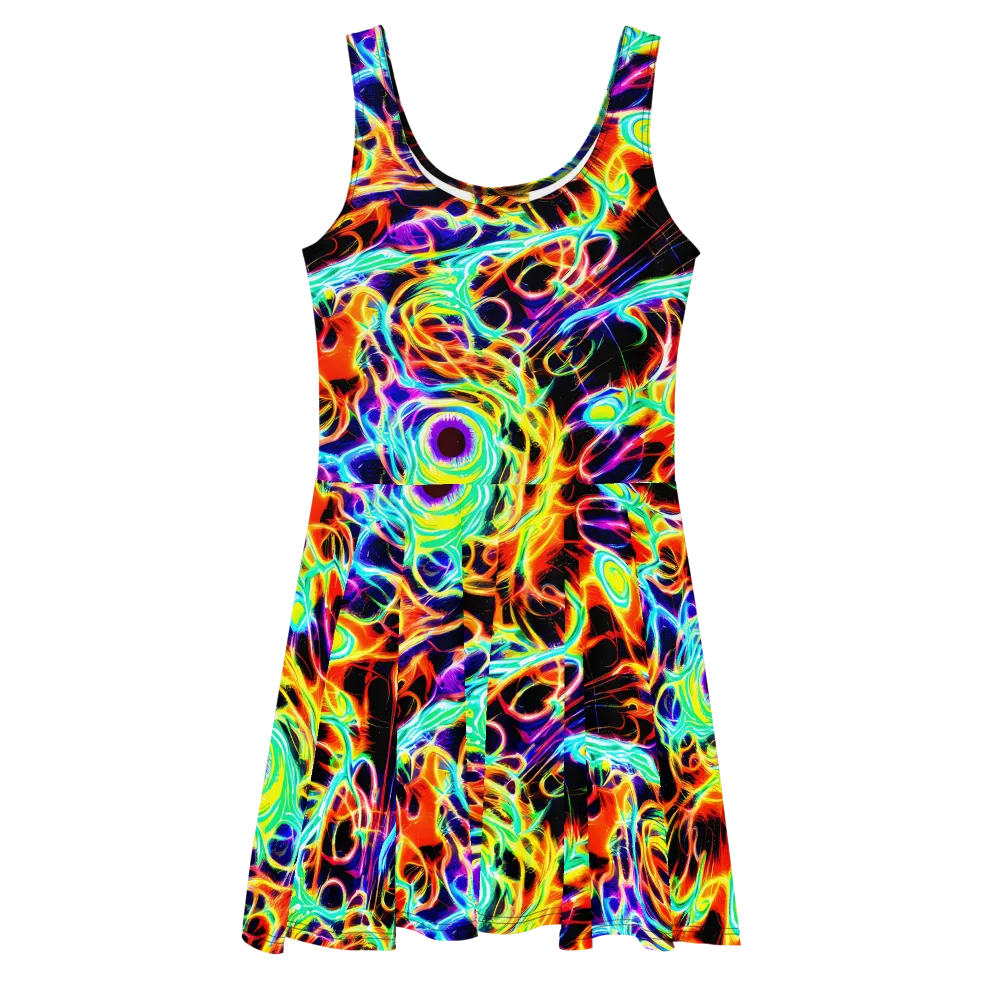Nightflash on Skater Dress — Front