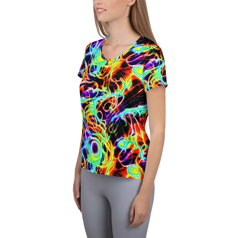 Nightflash on Women's Athletic T-Shirt — Left