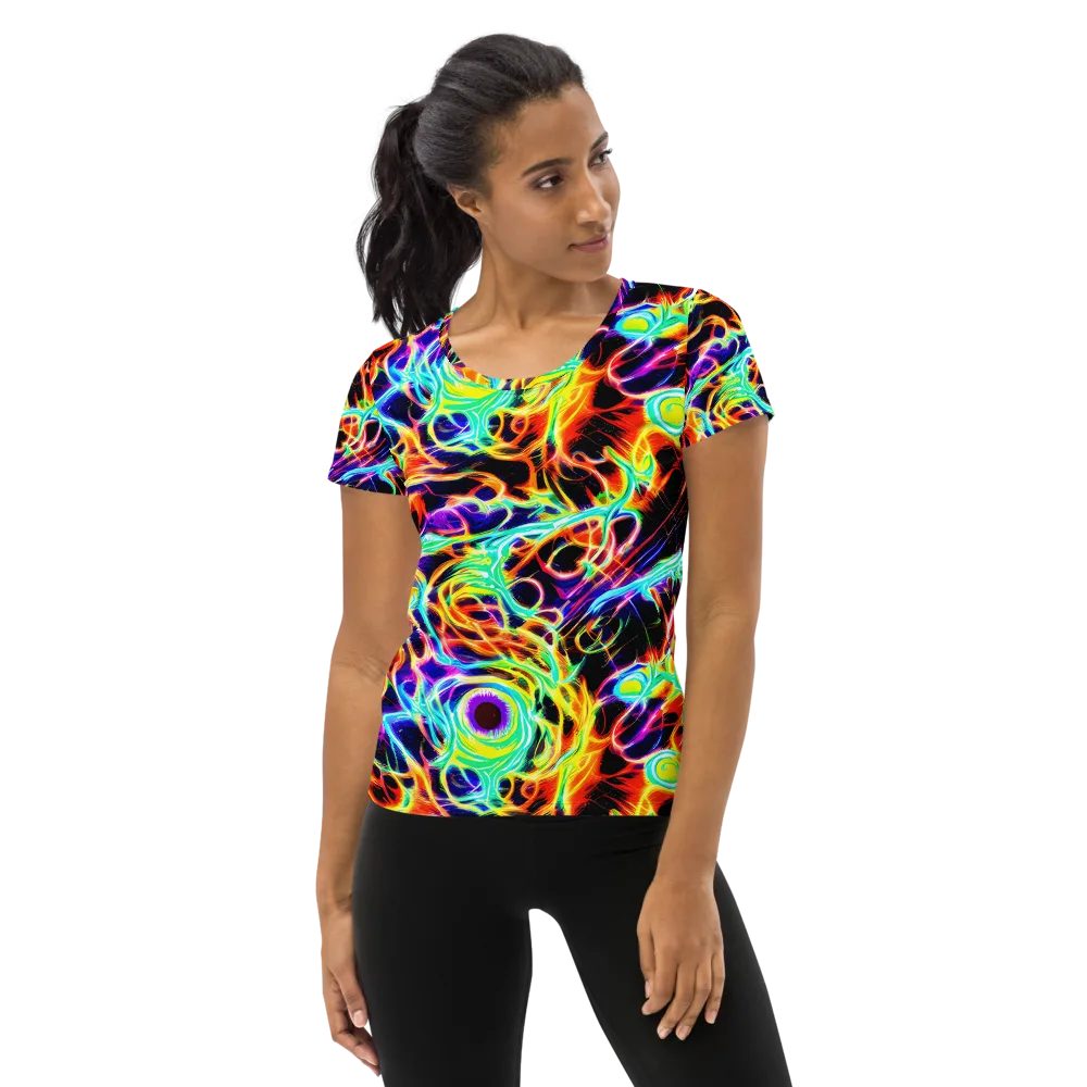 Nightflash on Women's Athletic T-Shirt — Front