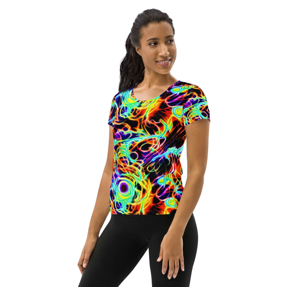 Nightflash on Women's Athletic T-Shirt — Left