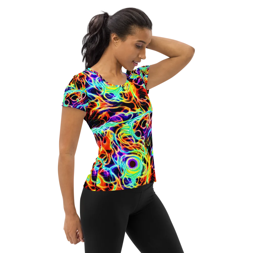 Nightflash on Women's Athletic T-Shirt — Right