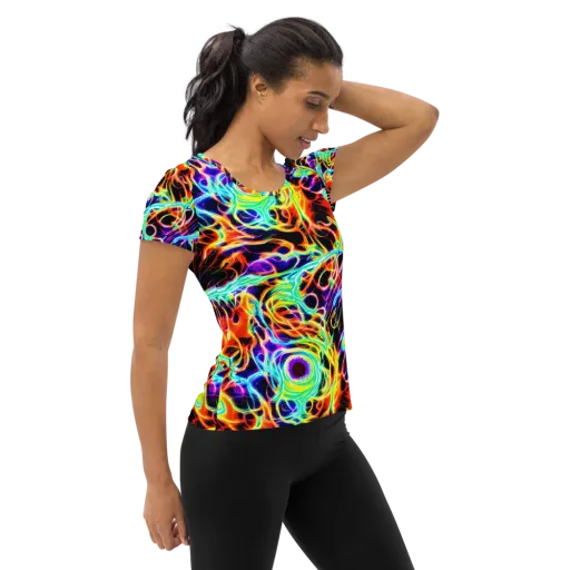 Nightflash on a Women's Athletic T-Shirt