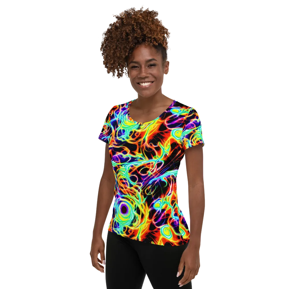 Nightflash on Women's Athletic T-Shirt — Left