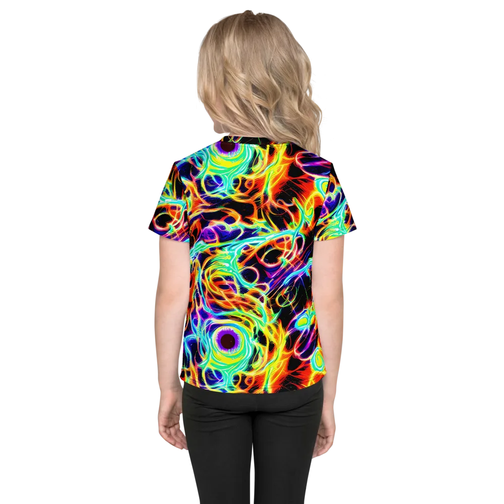 Nightflash on Kids Crew Neck T-Shirt — Back