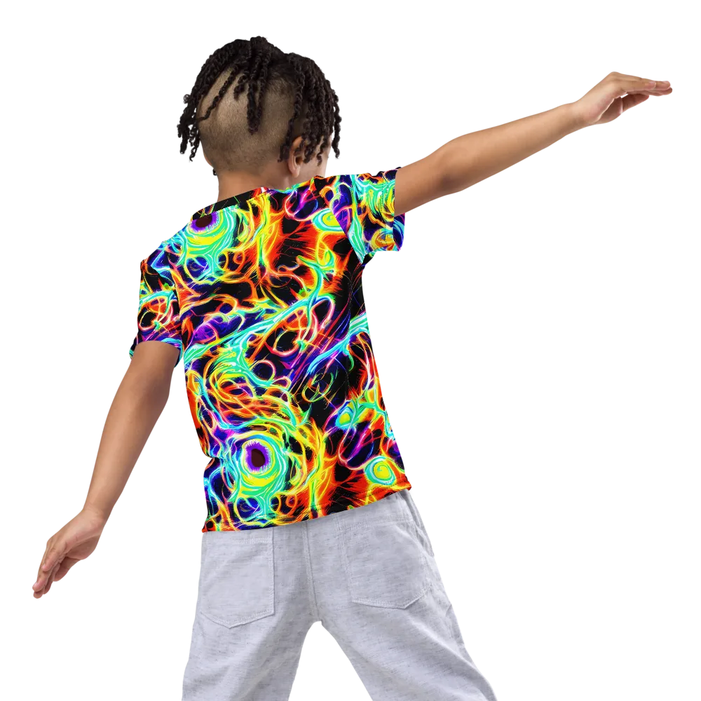 Nightflash on Kids Crew Neck T-Shirt — Back