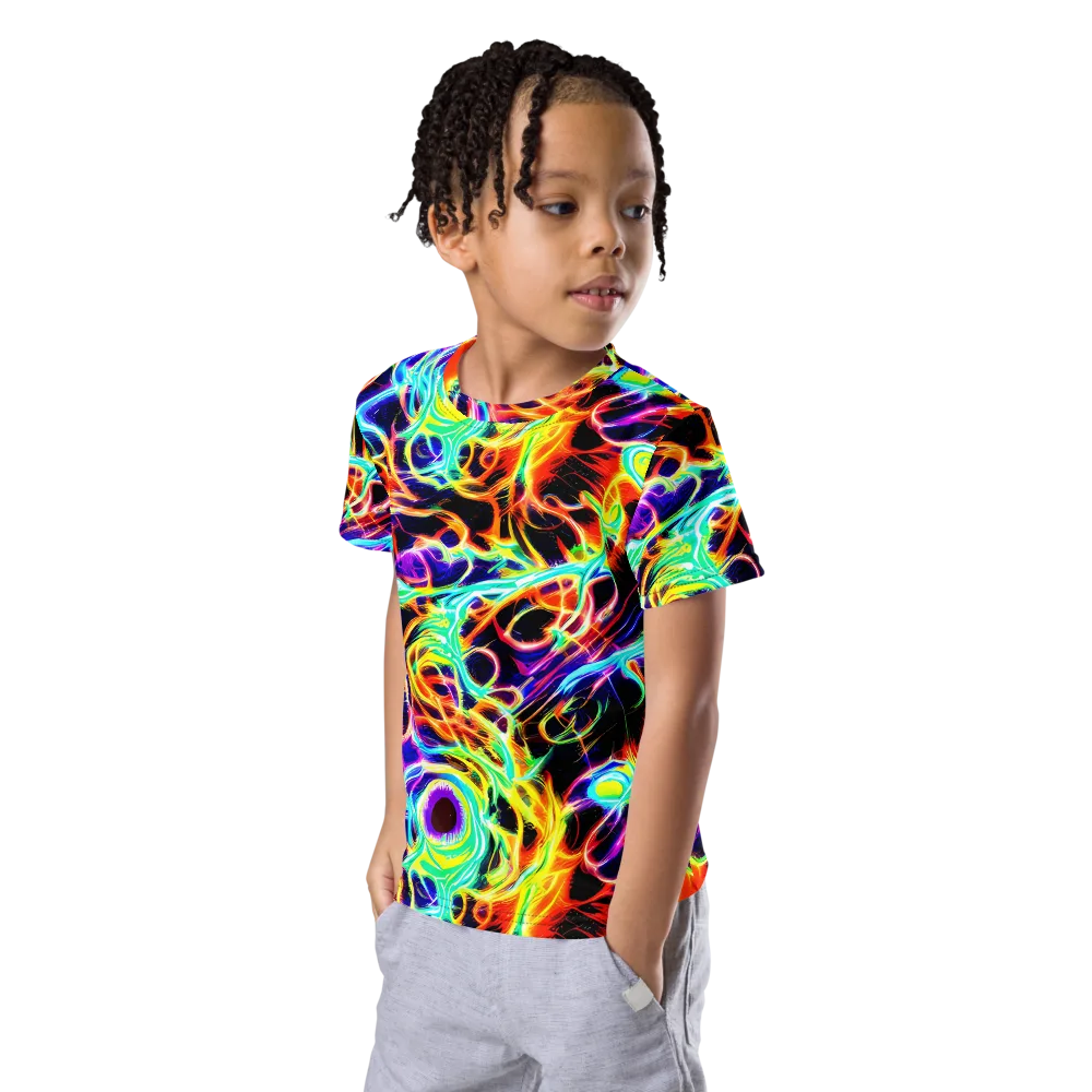 Nightflash on Kids Crew Neck T-Shirt — Left Front