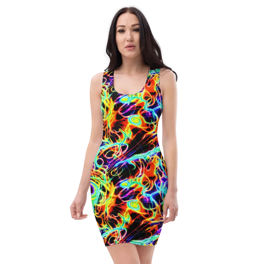 Nightflash on Bodycon Dress — Front