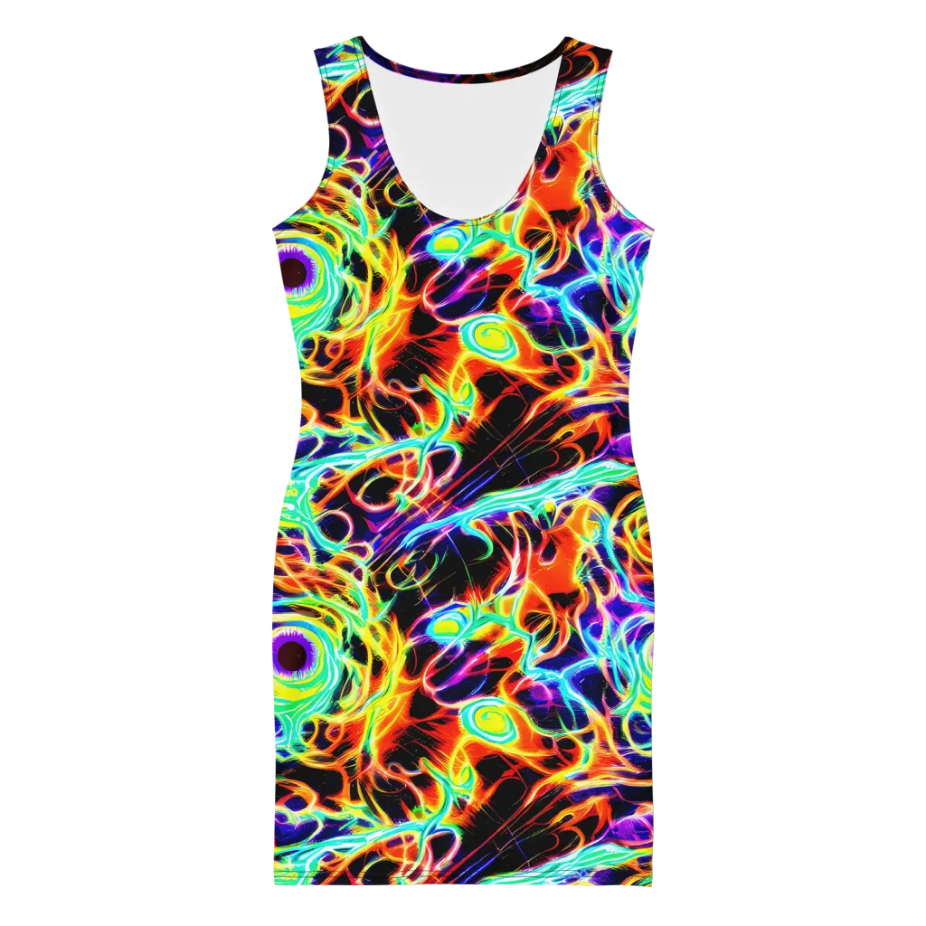 Nightflash on Bodycon Dress — Front