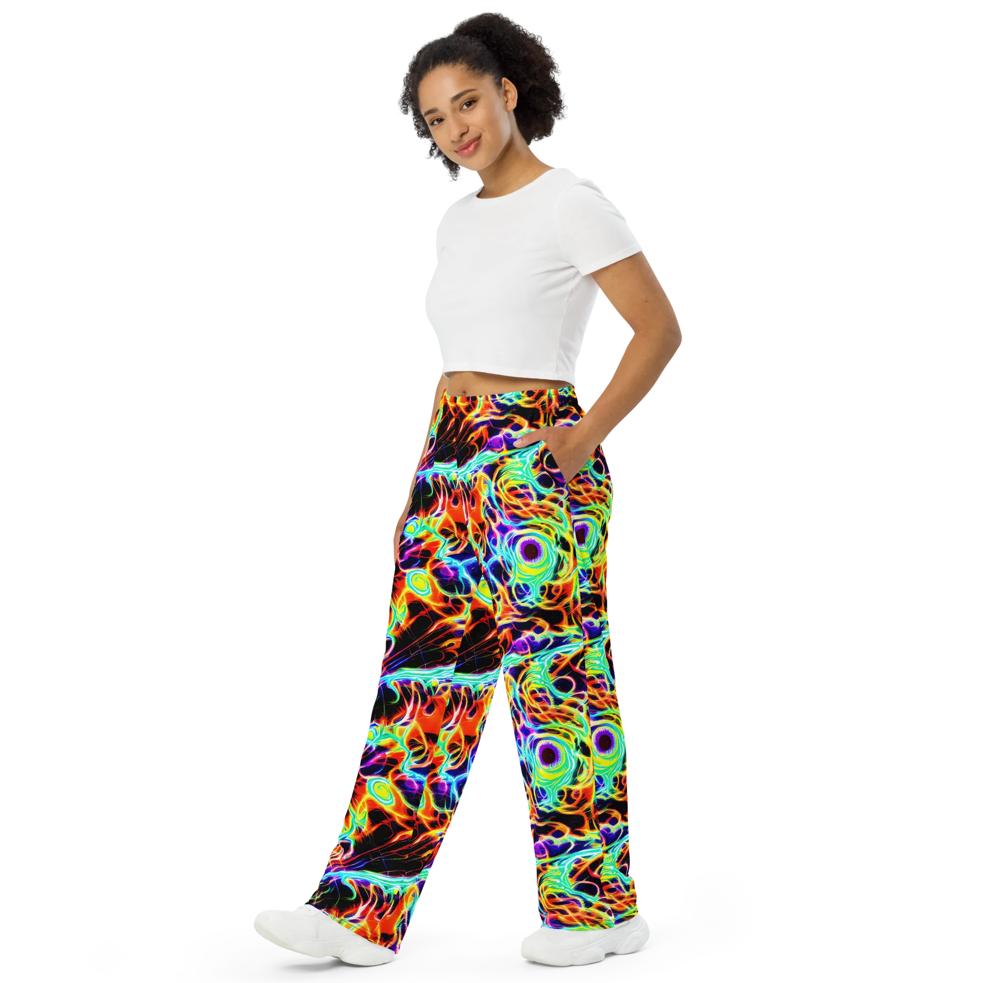 Nightflash on Wide-Leg Pants — Left Front