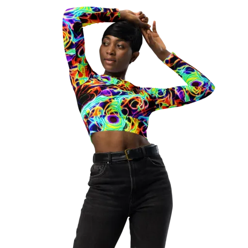Nightflash on a Long Sleeve Crop Top