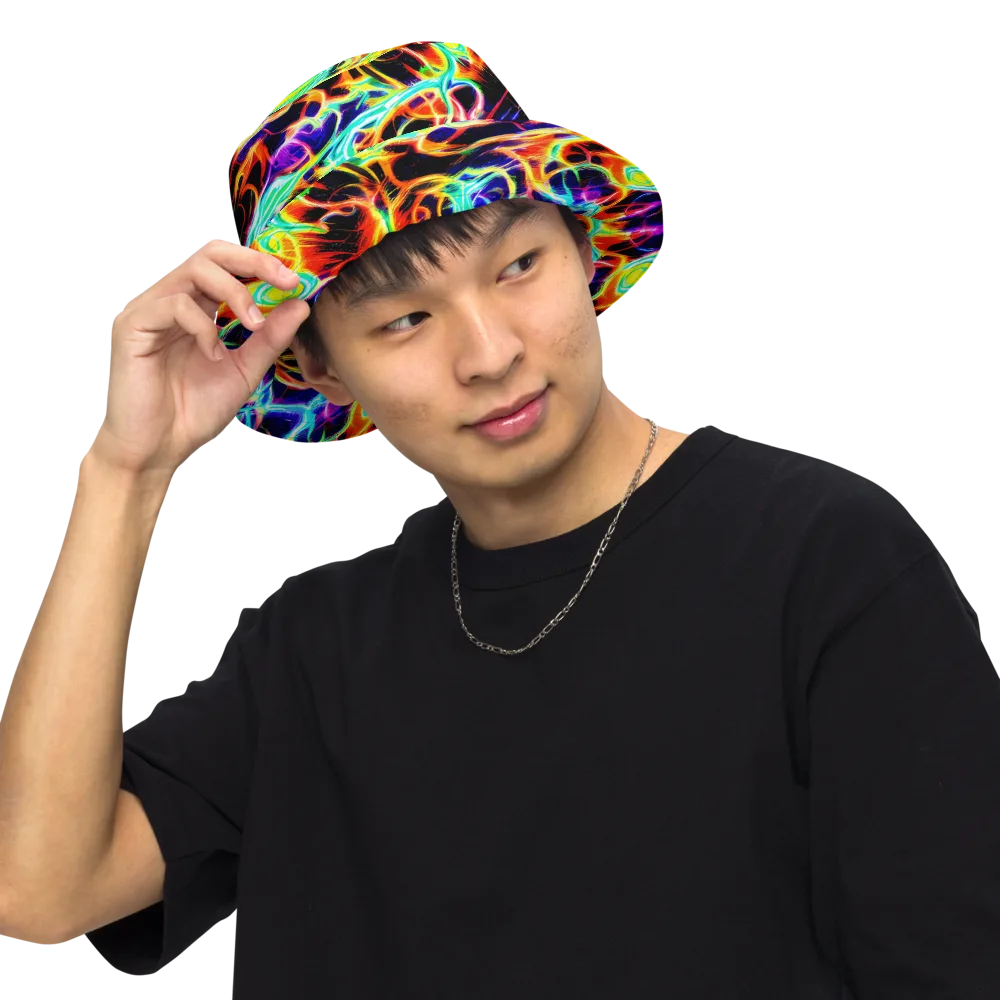 Nightflash on Reversible Bucket Hat — Front Inside
