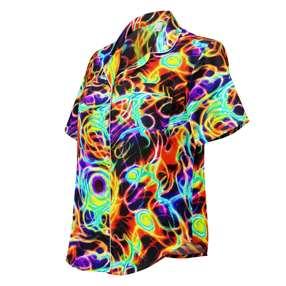 Nightflash on Women's Short Sleeve Pajama Top — Left Front