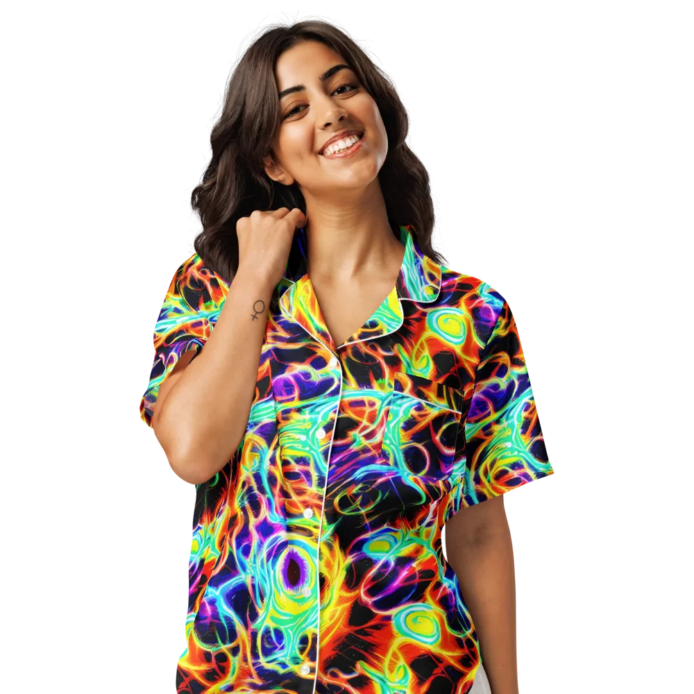 Nightflash on Women's Short Sleeve Pajama Top — Front