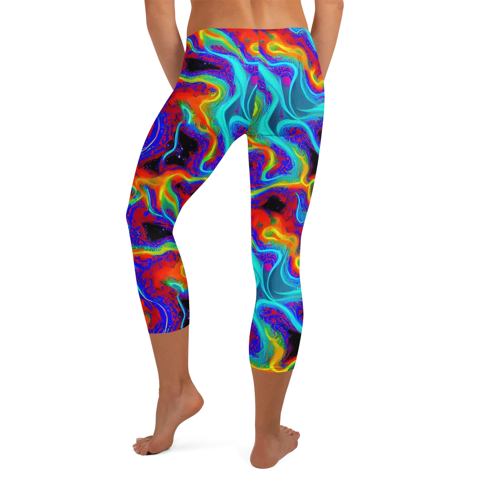 Sonic Waters on Capri Leggings — Back
