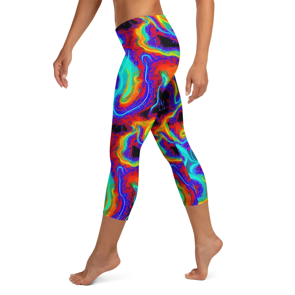 Sonic Waters on Capri Leggings — Left