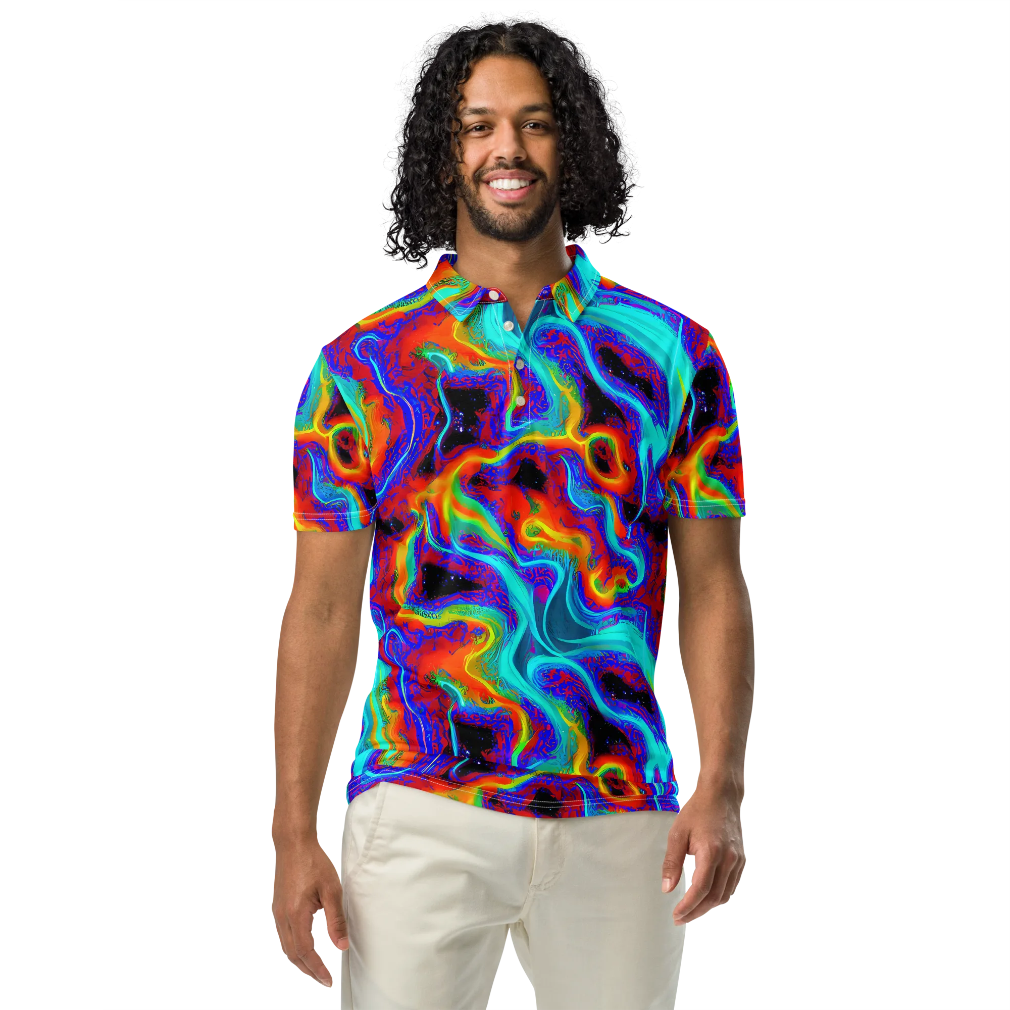 Sonic Waters on Men's Slim Fit Polo Shirt — Front