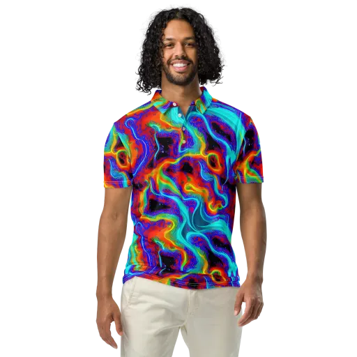 Sonic Waters on a Men's Slim Fit Polo Shirt