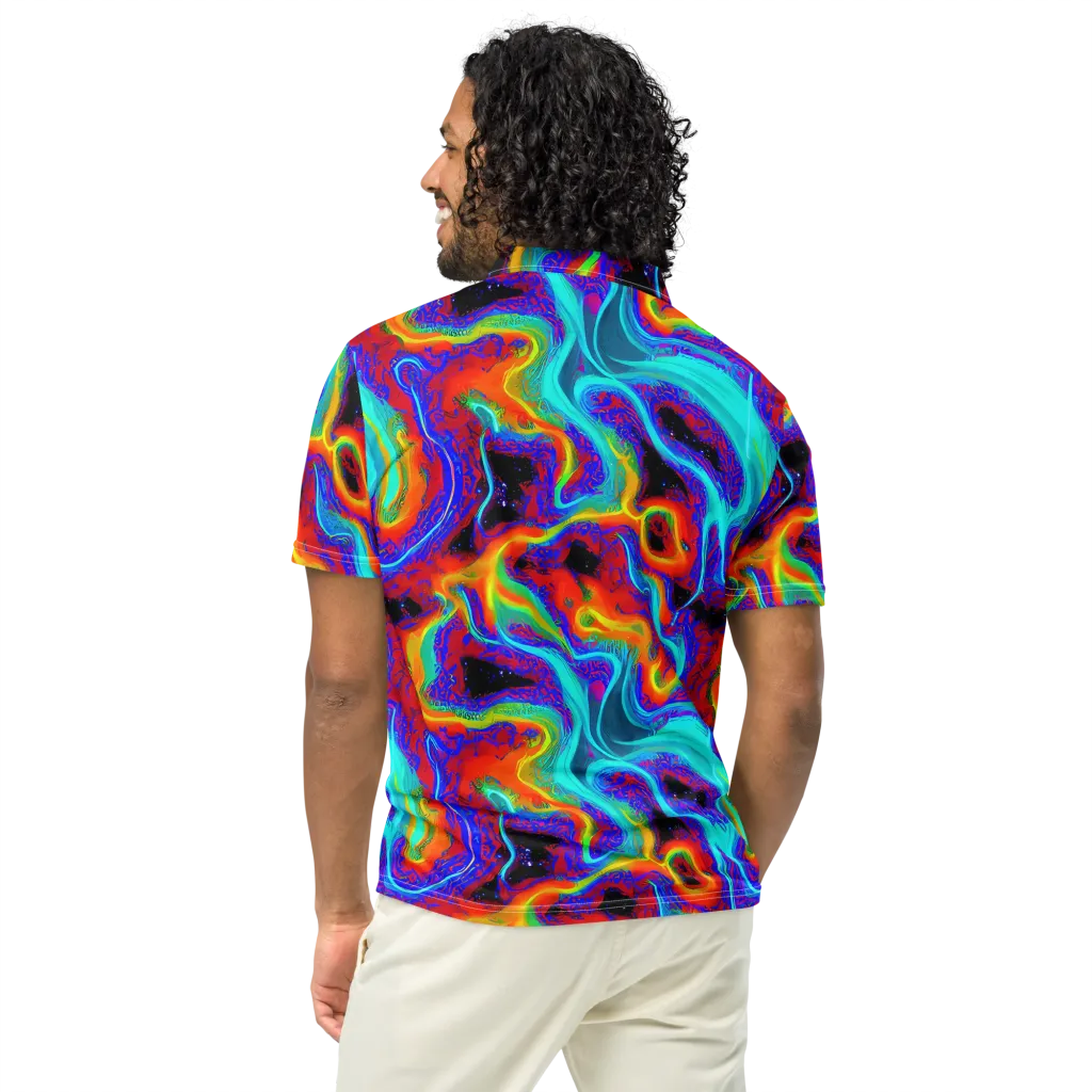 Sonic Waters on Men's Slim Fit Polo Shirt — Back