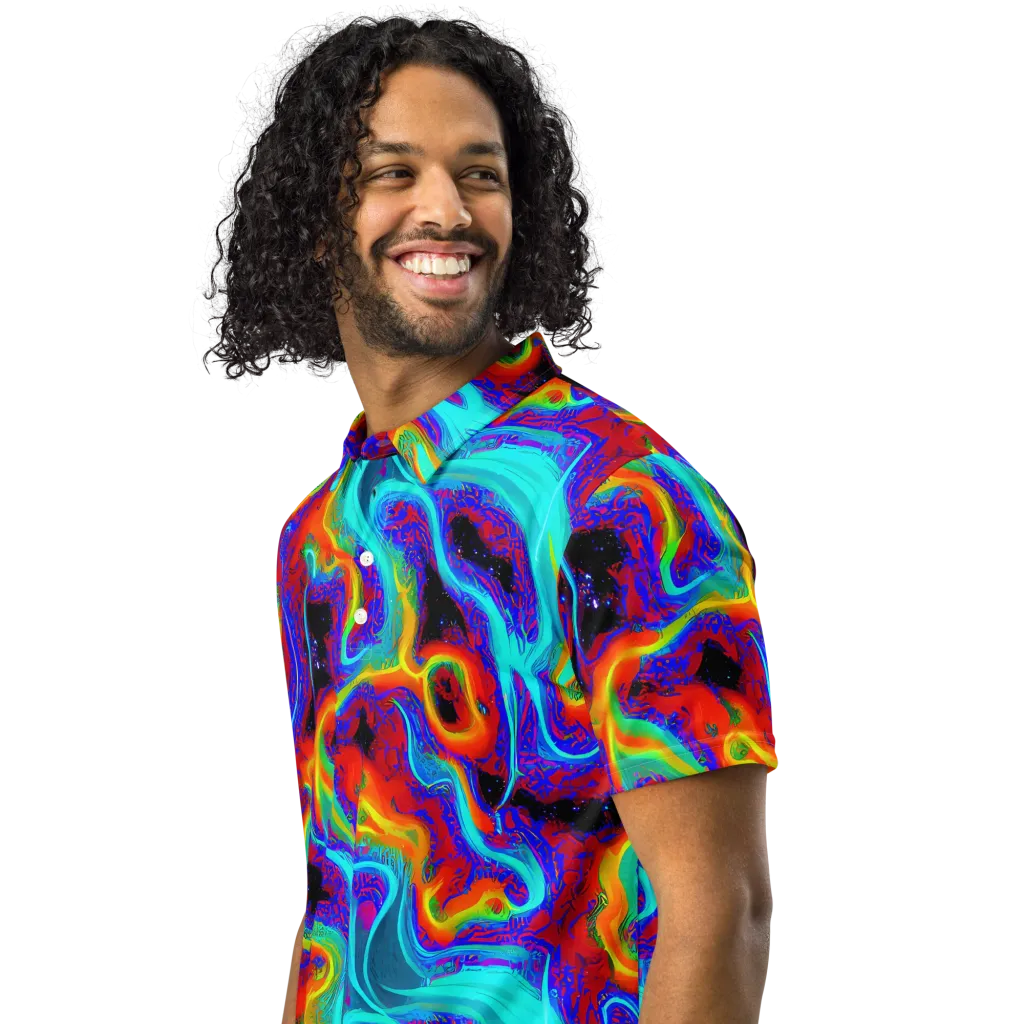 Sonic Waters on Men's Slim Fit Polo Shirt — Left Front