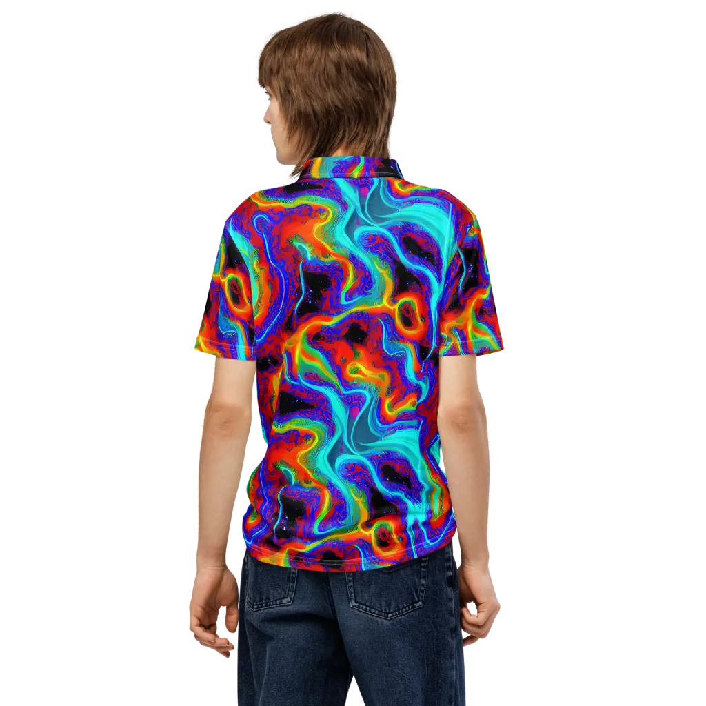 Sonic Waters on Men's Slim Fit Polo Shirt — Back