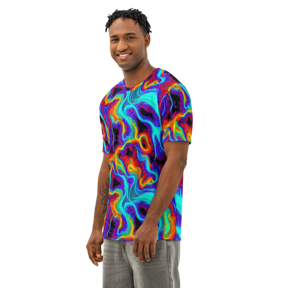 Sonic Waters on Men's Cotton Crew Neck T-Shirt — Left Front