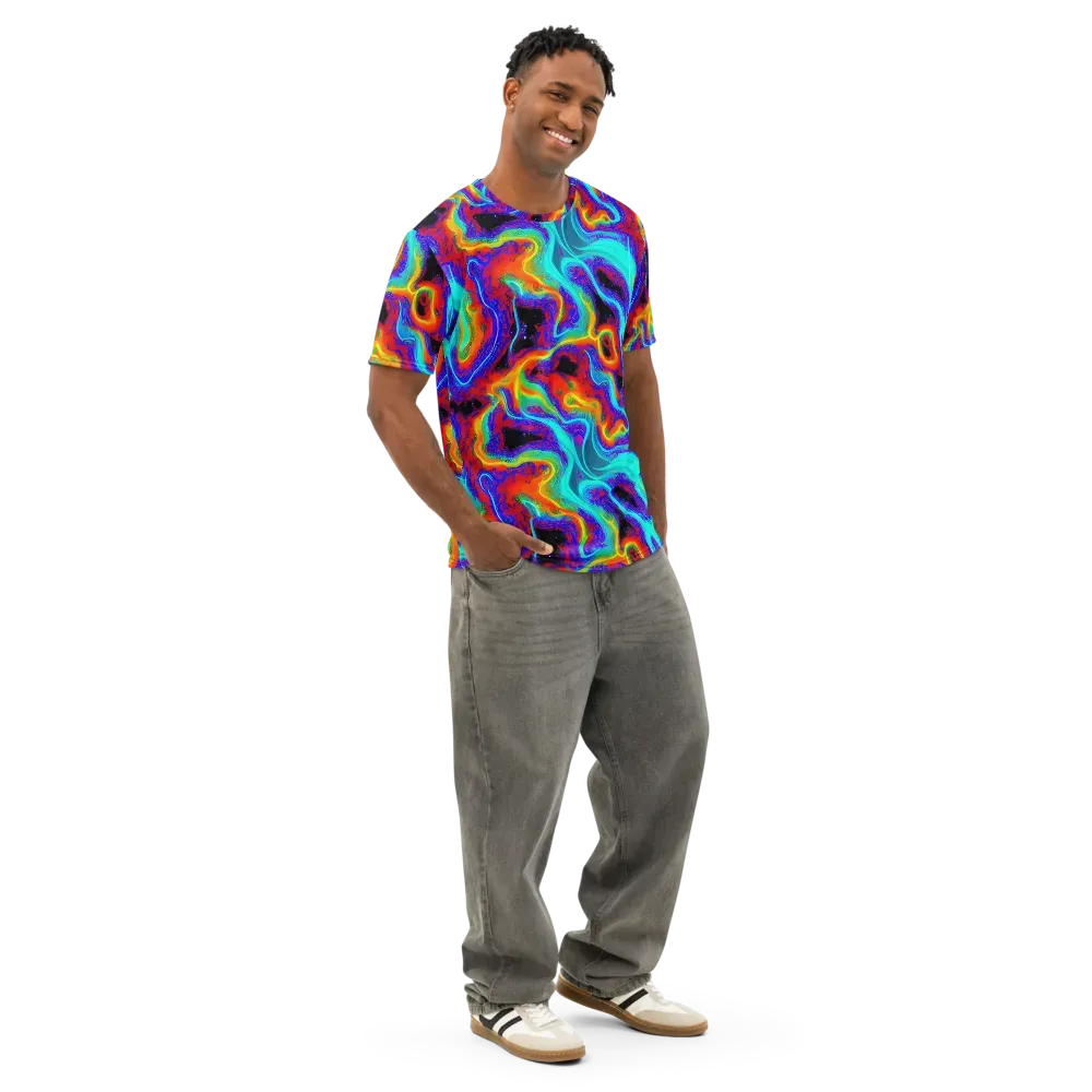 Sonic Waters on Men's Cotton Crew Neck T-Shirt — Right Front