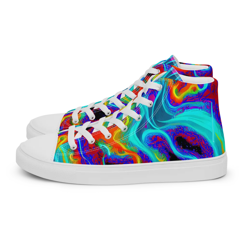 Sonic Waters on Men's High Top Canvas Shoes — Left