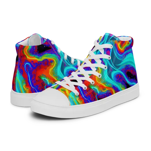 Sonic Waters on a Men's High Top Canvas Shoes