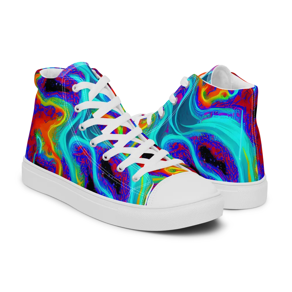 Sonic Waters on Men's High Top Canvas Shoes — Right