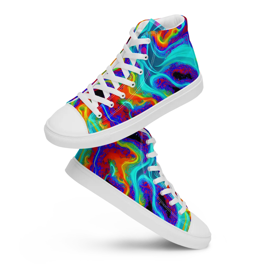 Sonic Waters on Men's High Top Canvas Shoes — Front