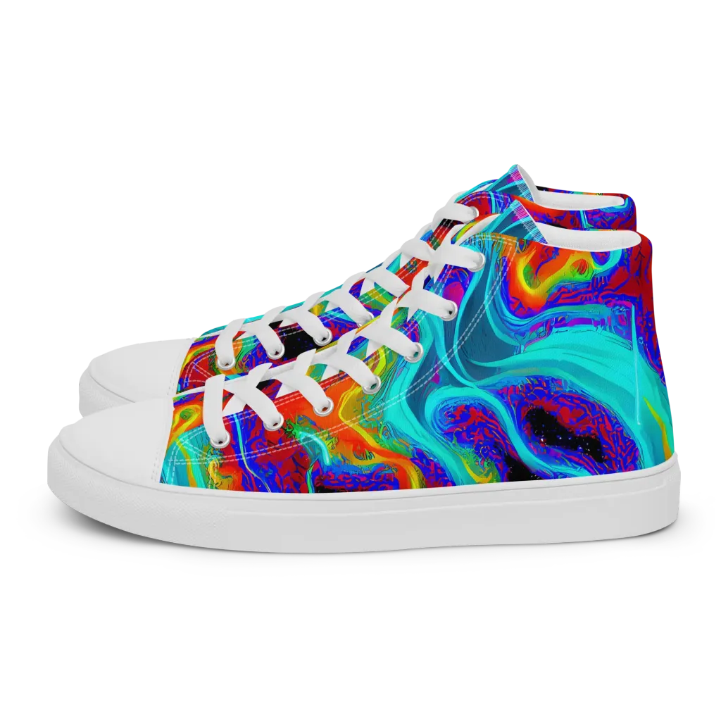 Sonic Waters on Women's High Top Canvas Shoes — Left