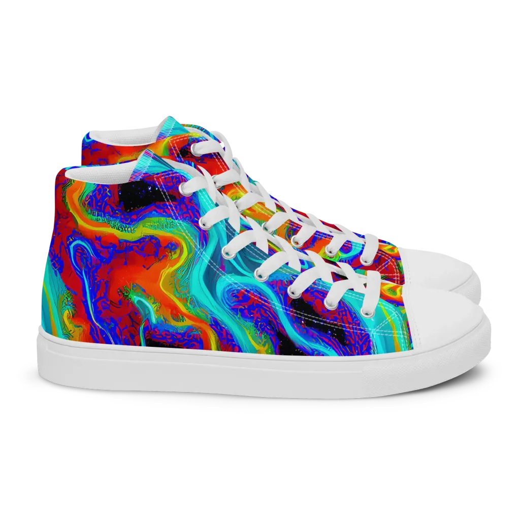 Sonic Waters on Women's High Top Canvas Shoes — Right