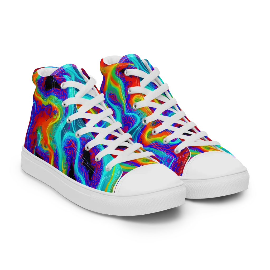 Sonic Waters on Women's High Top Canvas Shoes — Right Front