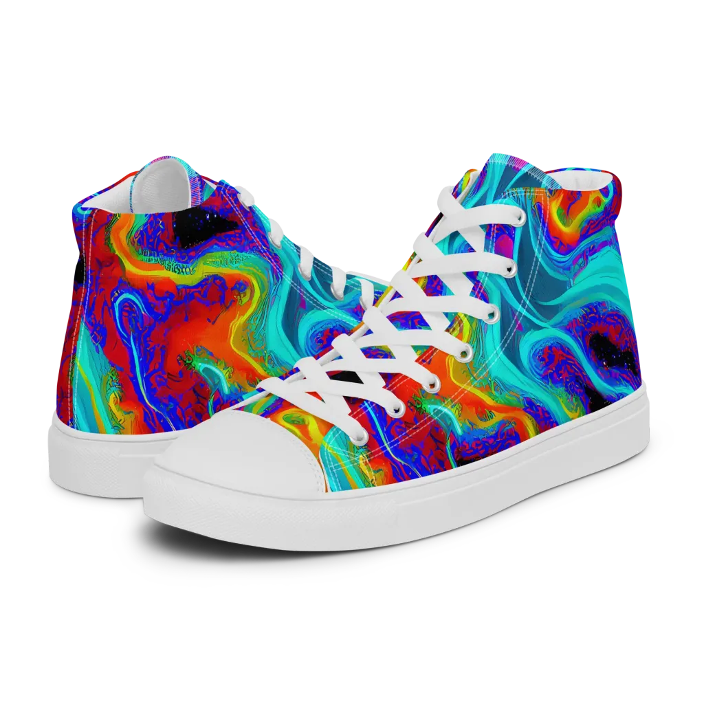 Sonic Waters on Women's High Top Canvas Shoes — Left