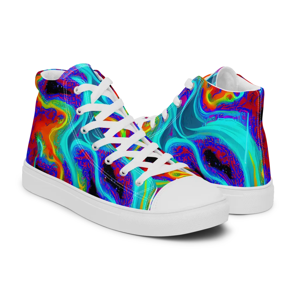 Sonic Waters on Women's High Top Canvas Shoes — Right