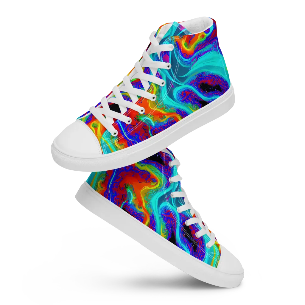 Sonic Waters on Women's High Top Canvas Shoes — Front