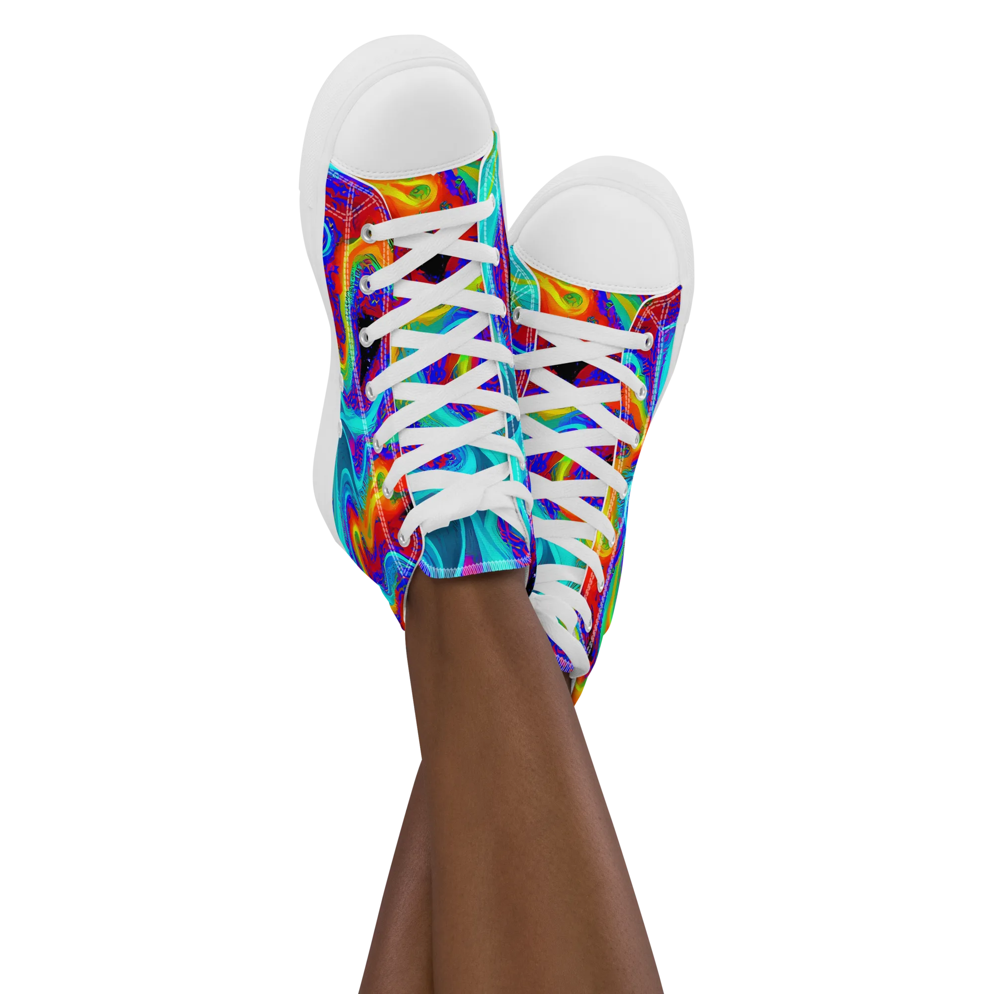 Sonic Waters on Women's High Top Canvas Shoes — Front