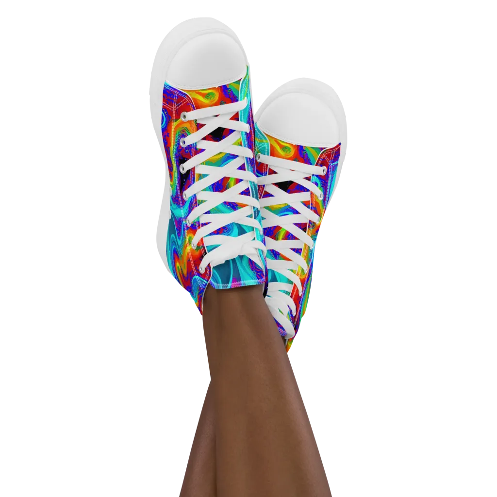 Sonic Waters on Women's High Top Canvas Shoes — Front