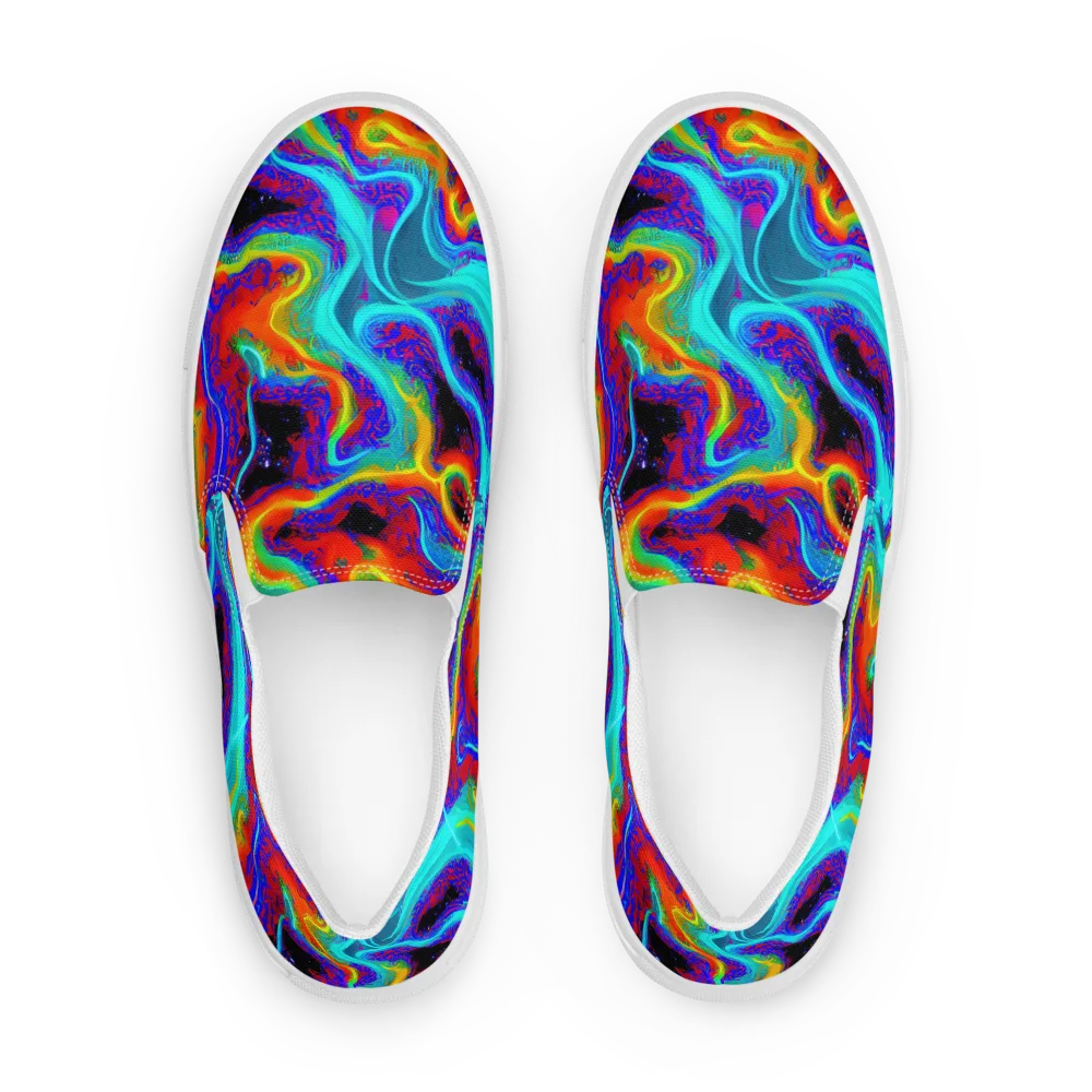 Sonic Waters on Men's Slip-On Canvas Shoes — Front