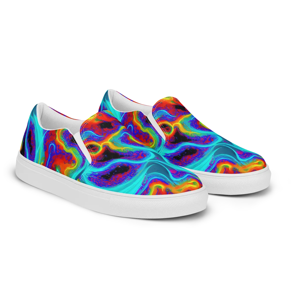 Sonic Waters on Men's Slip-On Canvas Shoes — Right Front